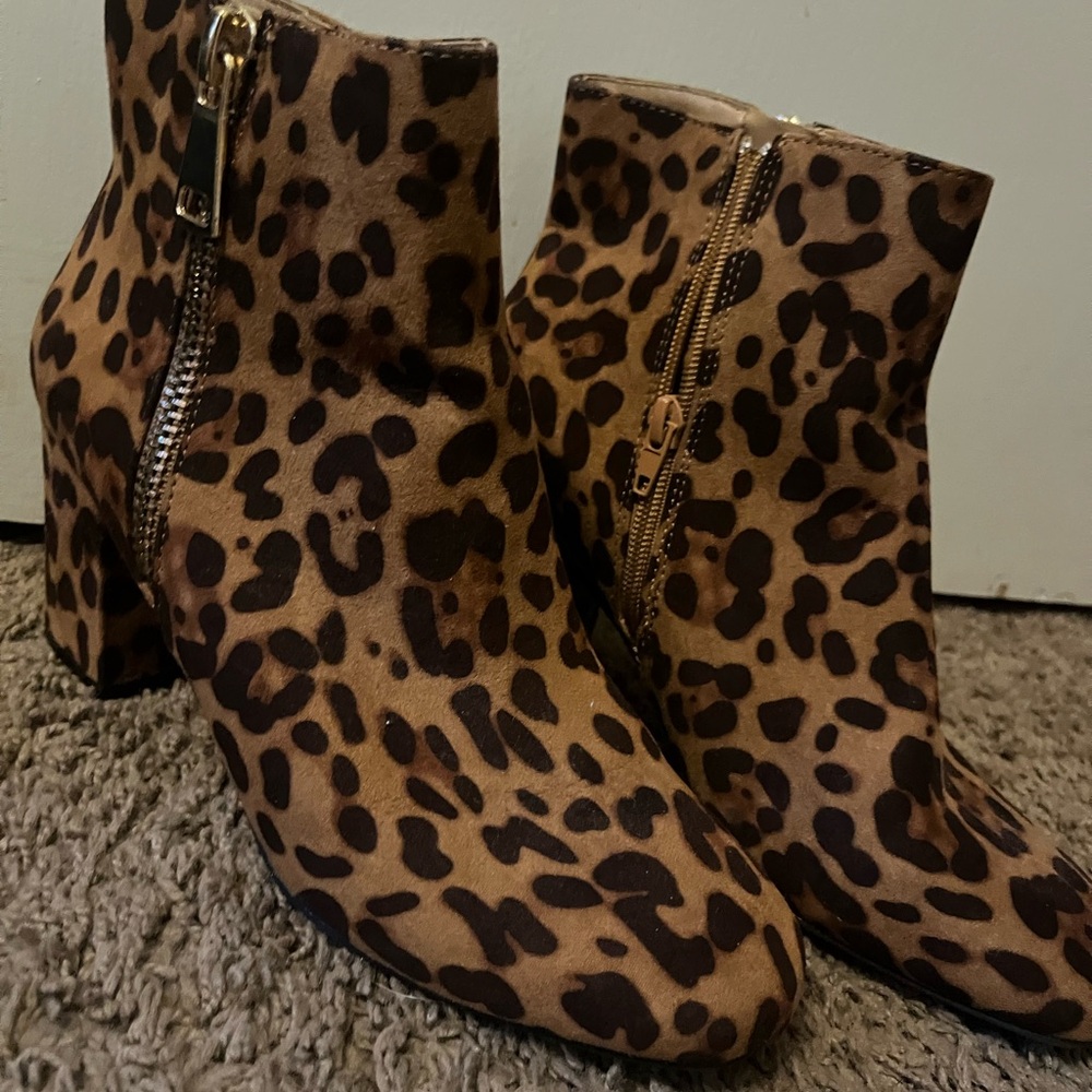 Leopard Print Ankle Boots